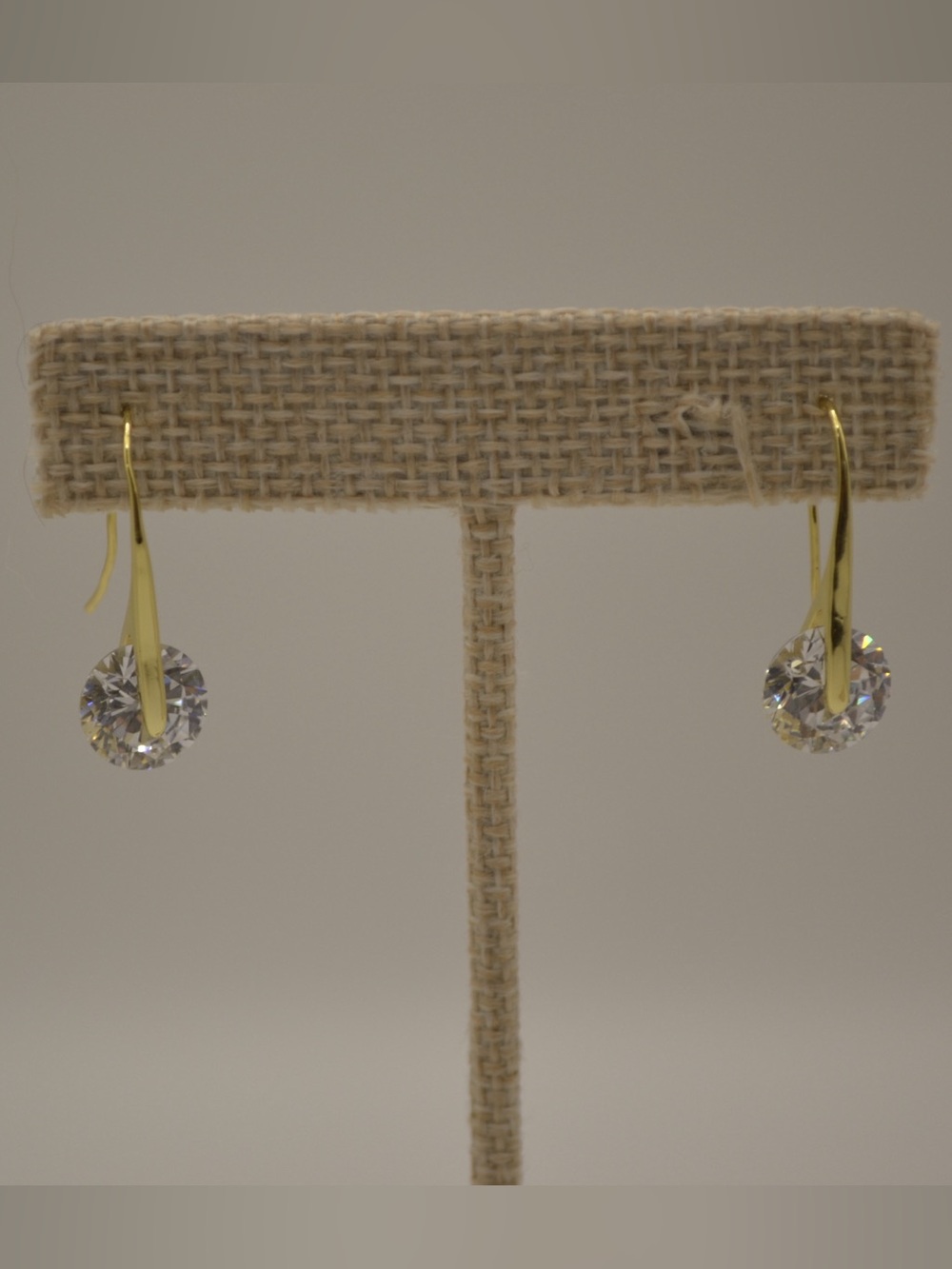 NWOT “Marguerite” Moissanite Round Boomerang 14K Gold Plated Earrings